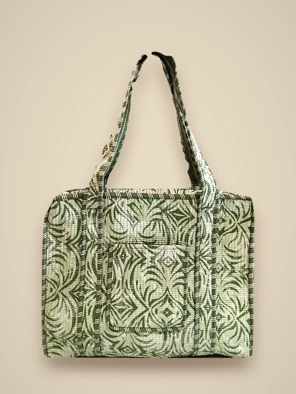 The Banyan Tote — Sage studio view