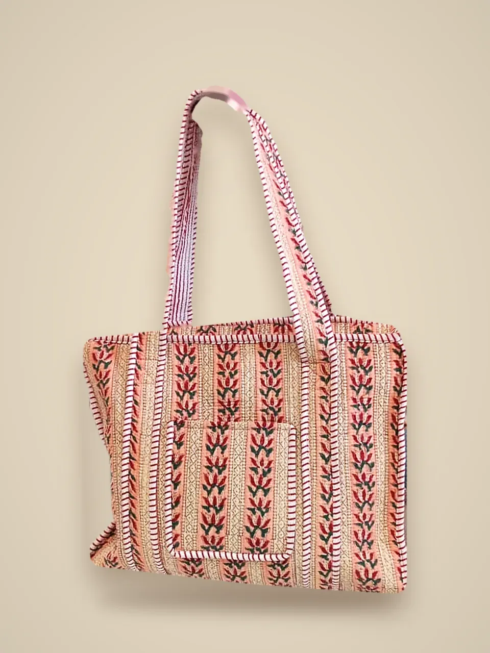 The Gulmohar Tote — Peach studio view