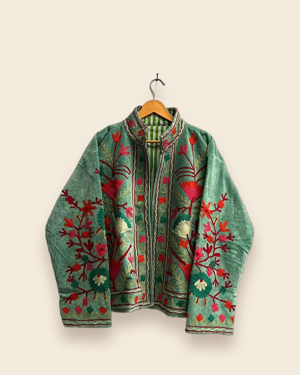 The Orchard — Jade embroidered velvet jacket