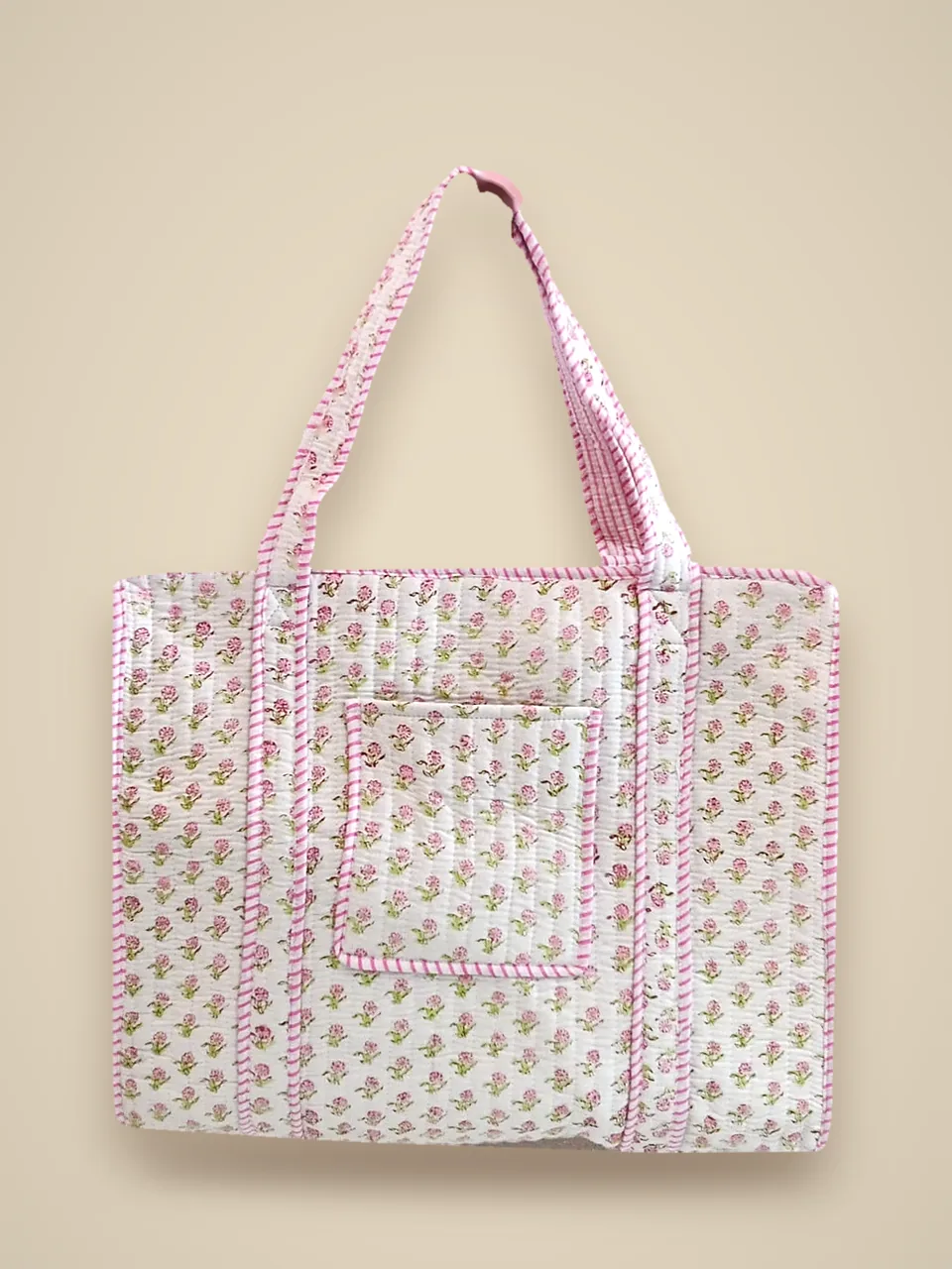 The Rosebud Tote — White studio view