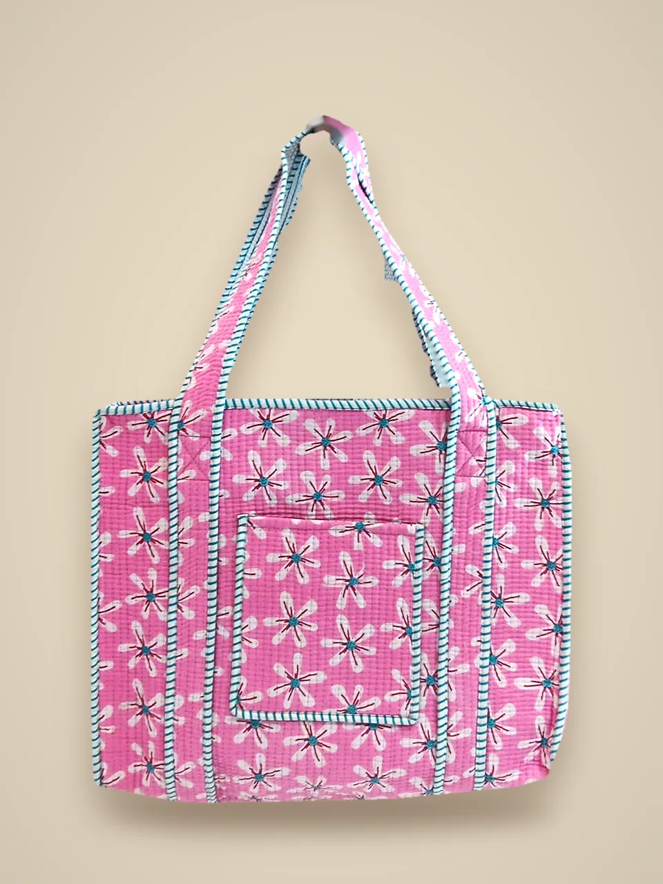 The Starflower Tote — Pink studio view